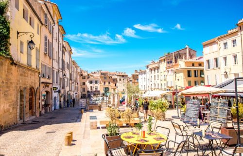 Aix-en-provence,,France,-,June,20,,2016:,Cardeurs,Square,With,Cafes