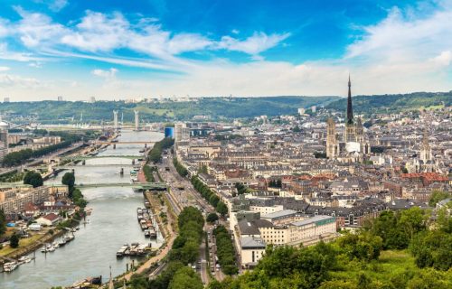 Panoramic,Aerial,View,Of,Rouen,In,A,Beautiful,Summer,Day,